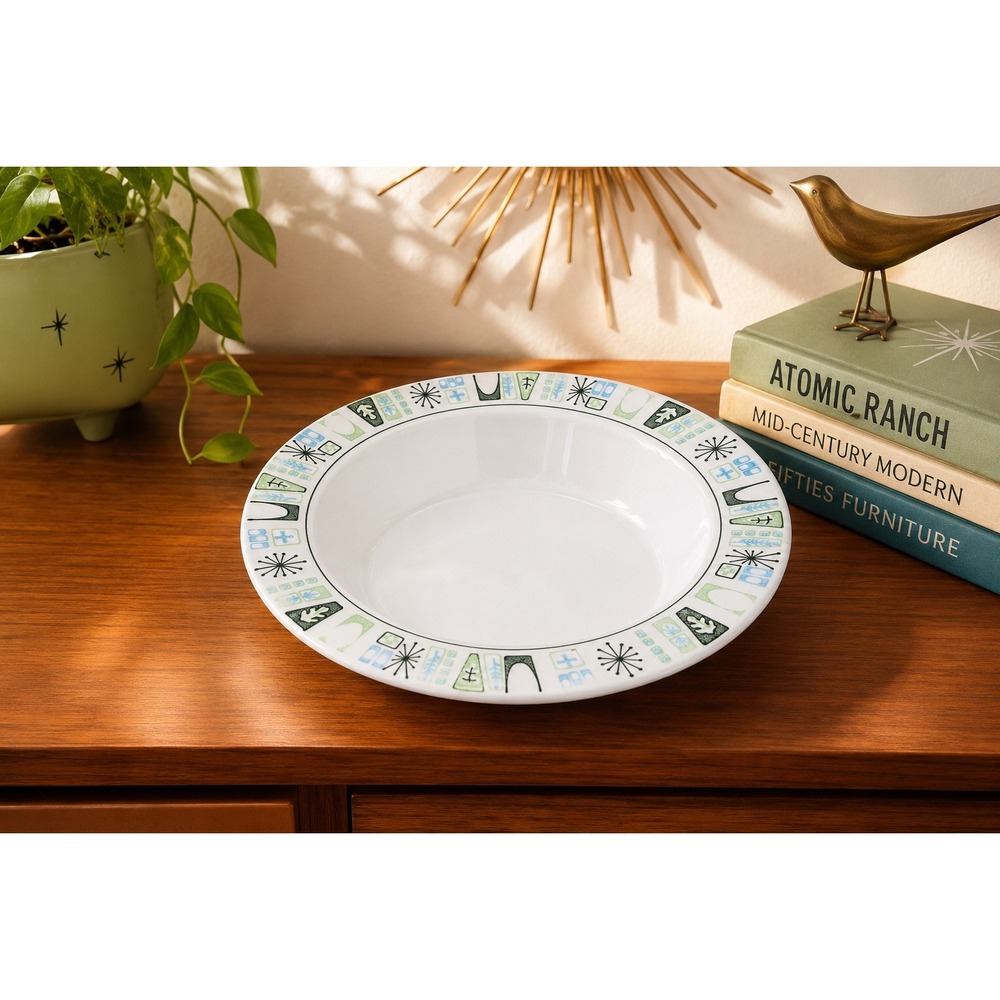 Antique Taylor and Smith mid-century modern atomic starburst soup bowl retro